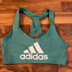 Turquoise adidas sports bra